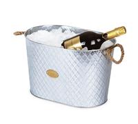 24L Diamond-Embossed Picnic Ice Cooler Bucket LIVIVO Metallic Silver One Size