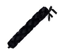 LIVIVO 2L Extra Long Hot Water Bottle - 72cm Hot Water Bag with Lattice Weave Cover & Pom-Poms for Winter Warmth & Stress Relief - Removable Washable Sleeve and Leakproof Screw Cap - Black Lattice