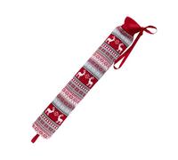 LIVIVO 2L Extra Long Hot Water Bottle with Soft, Removable and Washable Fleece/Knitted/Faux Fur Cover - Giant Size Ideal for Full Body (Christmas Style)