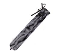 LIVIVO 2L Extra Long Hot Water Bottle with Cover UK - Large Hot Water Bottles for Adults Winter Warmth & Stress Relief - Warm Hot Water Bag, Removable Weave Cover, Leakproof Screw Cap - Faux Fur Grey