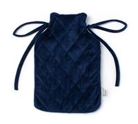 Livivo 2L Hot Water Bottle Grey - Diamond Stitch Microfiber Cover In Navy Navy One Size