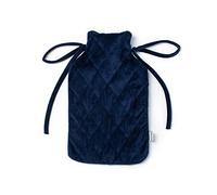LIVIVO 2L Hot Water Bottle Microfiber Diamond Stitch Style Fleece/Knitted/Faux, Soft Removable and Washable Cover - Quick Heat and Comforting Pain Relief (Navy)