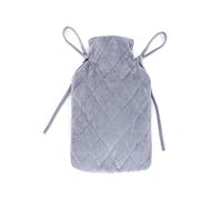 LIVIVO 2L Hot Water Bottle Microfiber Diamond Stitch Style Fleece/Knitted/Faux, Soft Removable and Washable Cover - Quick Heat and Comforting Pain Relief (Grey)