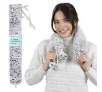 LIVIVO 2L Extra Long Hot Water Bottle with Cover UK - Large Hot Water Bottles for Adults Winter Warmth & Stress Relief - Warm Hot Water Bag, Removable Weave Cover, Leakproof Screw Cap - Two Tone Grey