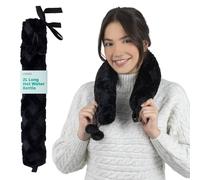 Livivo 2L Long Hot Water Bottle With Black Pom-Pom Black