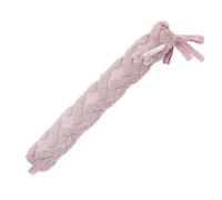 LIVIVO 2L Long Hot Water Bottle with Decorative Pom-Poms Style Microfiber Fleece/Knitted/Faux, Soft Removable and Washable Lattice Weave Cover - Quick Heat and Comforting Pain Relief (Pink)
