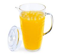 LIVIVO Clear Plastic Jug 2 Litre - Swirl Design Plastic Jug with Lid & Vented Spout - Ideal for Cocktails, BBQ's, Parties, Camping & Everyday Indoor Outdoor Use - Pitcher Water Jug with Lid