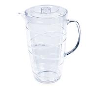Livivo 2L Water Jug Pitcher Clear Swirl Juice Jug With Lid Lightweight Durable Outdoor Drinking Jug