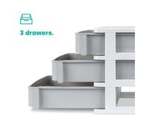 Livivo 3 Drawer Large Desk Organiser - Grey