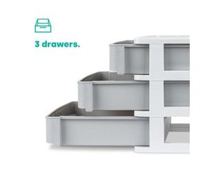 Livivo 3 Drawer Large Desk Organiser - Grey