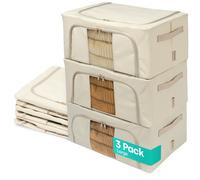 LIVIVO 3 Pack Clear Window Organiser and Steel Frame Foldable Storage Bags