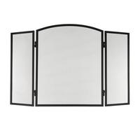 LIVIVO 3-Panel Decorative Fireplace Screen - Black Steel Mesh Flame Guard for Indoor and Outdoor Use - Folding Fire Screen Protector for Wood Burning and Coal Fires