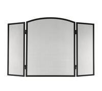 LIVIVO 3-Panel Decorative Fireplace Screen - Black Steel Mesh Flame Guard for Indoor and Outdoor Use - Folding Fire Screen Protector for Wood Burning and Coal Fires