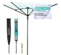 LIVIVO 4 Arm Rotary Airer 45M Cover & Spike Silver