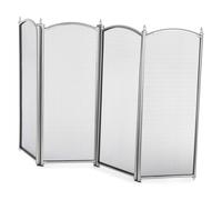 LIVIVO 4-Panel Fireplace Screen - Freestanding Decorative Mesh Fire Guard for Wood Burning Stoves, Log Burners, Open Fires - Spark Protector for Indoor & Outdoor Use (Nickel Finish)