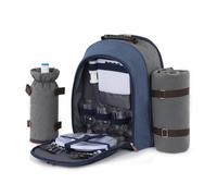 Livivo 4-Person Picnic Backpack Hamper PB818 - Insulated Compartment, Detachable Bottle Holder, Full Accessories Kit
