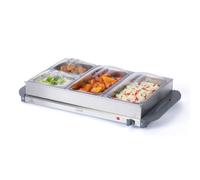 Livivo 4 Section Large Buffet Server And Plate Warmer - 1 Litre Trays Capacity, 270W, Adjustable Temperature & Cool Touch Handles