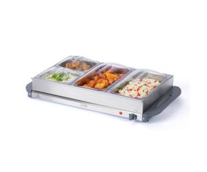 Livivo 4 Section Large Buffet Server And Plate Warmer - 1 Litre Trays Capacity, 270W, Adjustable Temperature & Cool Touch Handles