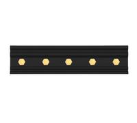 Livivo 5 Hook Wall Mounted Rack - Black & Gold
