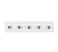 Livivo 5 Hook Wall Mounted Rack Grey Ceramic Hooks White Base