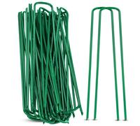LIVIVO 50 x Galvanised Metal U Tent Pegs in Green LIVIVO Green
