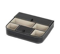 LIVIVO 6 Compartment Valet Tray Organiser Storage Box in Black