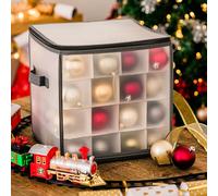 LIVIVO 64 Baubles Storage Box Christmas Xmas Tree Decoration Organiser 64 Bauble Decor
