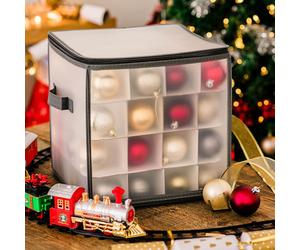 LIVIVO 64 Baubles Storage Box Christmas Xmas Tree Decoration Organiser 64 Bauble Decor