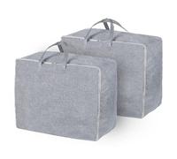 LIVIVO 75L Clothes Storage Bags Pack of 2 - Large Underbed Storage Organiser with Handles, Heavy Duty Zips & Moisture-Resistant Material - For Duvets, Blankets, Clothes & Moving Home