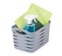 LIVIVO Small Plastic Storage Basket - Kaari - Weaved BPA Free Organiser Box with Handles & Breathable Design - Multipurpose Home Storage Bin for Kitchen, Bathroom, Bedroom & Office (Small, 7L)