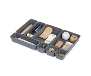 Livivo 8Pc Interlocking Drawer Organiser Grey