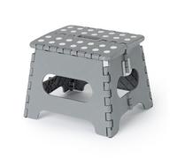 LIVIVO 9" Folding Step Stool - Lightweight Foldable Step Stool for Adults and Kids, 150kg Capacity Folding Stool with Carry Handle for Easy Storage, Small Foldable Stool for Kitchen, Bathroom - Grey