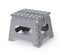 LIVIVO 9" Folding Step Stool - Lightweight Foldable Step Stool for Adults and Kids, 150kg Capacity Folding Stool with Carry Handle for Easy Storage, Small Foldable Stool for Kitchen, Bathroom - Grey