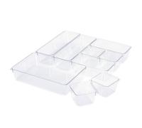 Livivo 9Pc Drawer Organiser Tray Set Clear