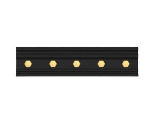 Livivo Black Gold 5 Hook Wall Mounted Storage Rack