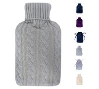 LIVIVO Cable Knit Hot Water Bottle - Grey