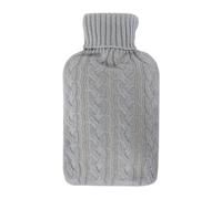 Livivo Cable Knit Hot Water Bottle - Grey Grey One Size