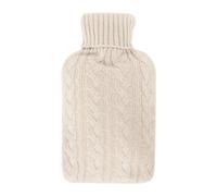 Livivo Cable Knit Hot Water Bottle - Grey In Cream Cream One Size