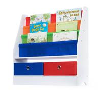 Livivo Children Bookcase Storage Rainbow Kids Sling Bookshelf With Toy Storage Boxes Nursery Bedroom