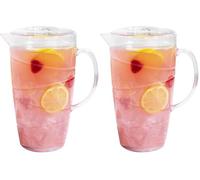 LIVIVO Clear Plastic Jug 2 Litre - Swirl Design Plastic Jug with Lid & Vented Spout - Ideal for Cocktails, BBQ's, Parties, Camping & Everyday Indoor Outdoor Use - Pitcher Water Jug with Lid
