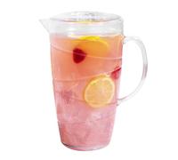 LIVIVO Clear Plastic Jug 2 Litre - Swirl Design Plastic Jug with Lid & Vented Spout - Ideal for Cocktails, BBQ's, Parties, Camping & Everyday Indoor/Outdoor Use - Pitcher Water Jug with Lid