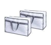LIVIVO Clear PVC Storage Bags Set of 2 XL in Grey