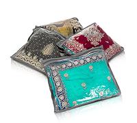 LIVIVO Clear Saree Storage Bags - 20-Pack Transparent Garment Organisers for Sarees, Clothes, Kurtas, Dresses, Fabrics - Zip Closure, Dustproof, Moisture Resistant - Grey Back, Clear Front - 42x35cm