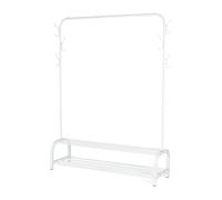 LIVIVO Clothing Rail with 2 Tier Shoe Rack White Garment Clothes Storage LIVIVO White