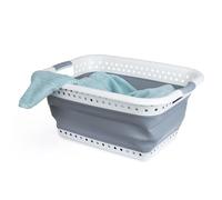 LIVIVO Collapsible Laundry Basket 58L - Foldable Laundry Basket with Handles, Large Space-Saving Pop Up Washing Basket - Multipurpose Laundry Hamper for Home, Dorms & Utility Rooms (Grey)