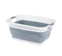 LIVIVO Collapsible Laundry Basket 58L - Foldable Laundry Basket with Handles, Large Space-Saving Pop Up Washing Basket - Multipurpose Laundry Hamper for Home, Dorms & Utility Rooms (Grey)