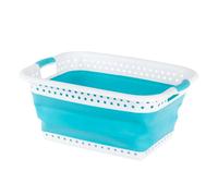 LIVIVO Collapsible Laundry Basket 58L - Foldable Laundry Basket with Handles, Large Space-Saving Pop Up Washing Basket - Multipurpose Laundry Hamper for Home, Dorms & Utility Rooms (Turquoise)