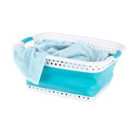 LIVIVO Collapsible Laundry Basket 58L - Foldable Laundry Basket with Handles, Large Space-Saving Pop Up Washing Basket - Multipurpose Laundry Hamper for Home, Dorms & Utility Rooms (Turquoise)