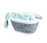 Collapsible Plastic Laundry Basket - Oval LIVIVO Grey One Size