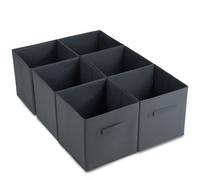 Livivo Collapsible Storage Cube Baskets Grey Set Of 6